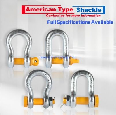 Construction works Voltage 110 V Dip Galvanized American Type Shackle Trusted Shackle for Lifting Rigging Applications