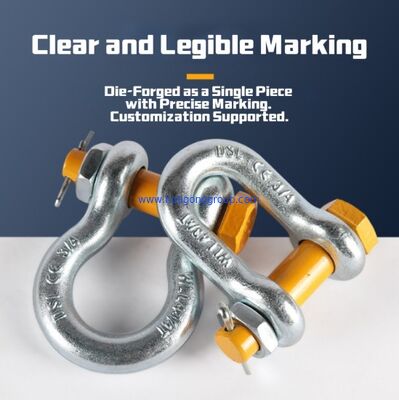 Construction works Voltage 110 V Dip Galvanized American Type Shackle Trusted Shackle for Lifting Rigging Applications