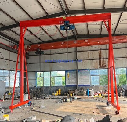 Remote Controller and Ground Control Indoor Outdoor Mini Mobile Gantry Crane Featuring Wire Rope Electric Hoist 5t Capacity