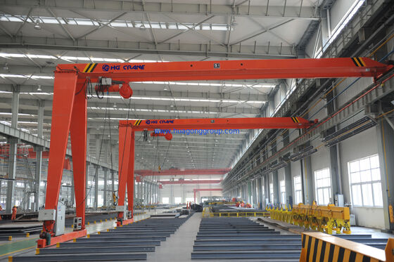 A4 A5 Work Duty Single Leg Single Beam BMH Type Semi Gantry Crane Rail Traveling Electric Power Source 1 Ton 16 Ton Capacity
