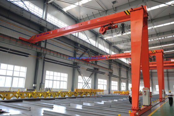 A4 A5 Work Duty Single Leg Single Beam BMH Type Semi Gantry Crane Rail Traveling Electric Power Source 1 Ton 16 Ton Capacity