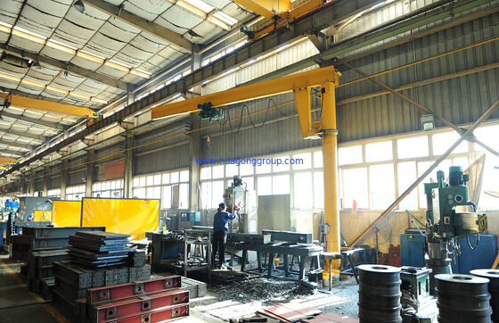 Rated Lifting Moment 10-2000KN Custom Movable Mini Electric Swinging Arms Floor Mounted Jib Crane with Electrical Hoist