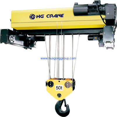 Metal Overhead Crane Parts Electric Wire Rope Hoist Load Capacity 0.5 Ton Fabricated According LSO GB FEM DIN BS Standards