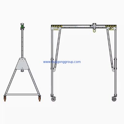 250 kg Rated Loading Capacity Mobile Portable Adjustable Aluminum Gantry Crane Suitable for Heavy Duty Tasks PGO PGC POH