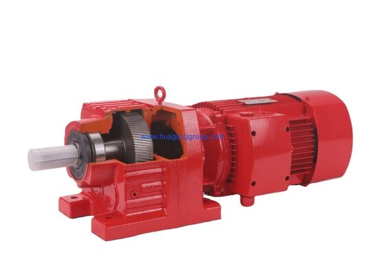 Robust R Series Helical Three Stage Reduction Gearbox Made for Engineering and Building Materials Machinery Applications