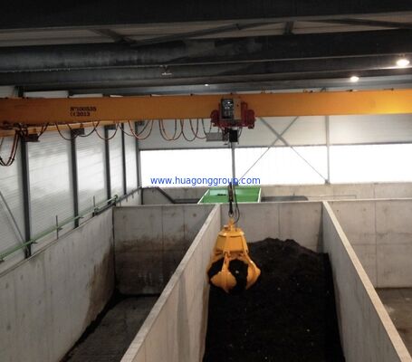LDZ Type Garbage Handling Single Girder Overhead Crane With Grab Bucket
